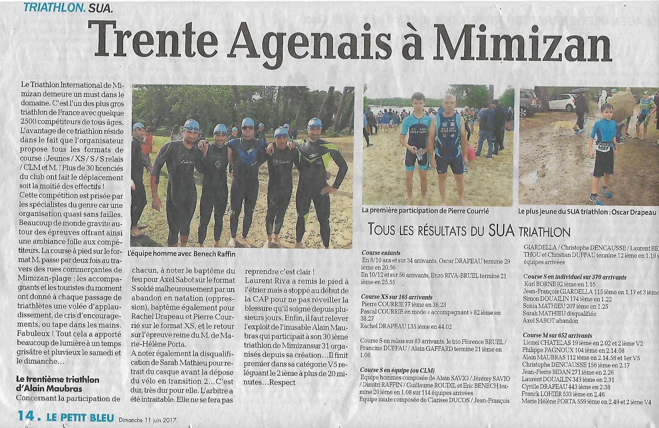 Le Petit Bleu du 11 juin 2017