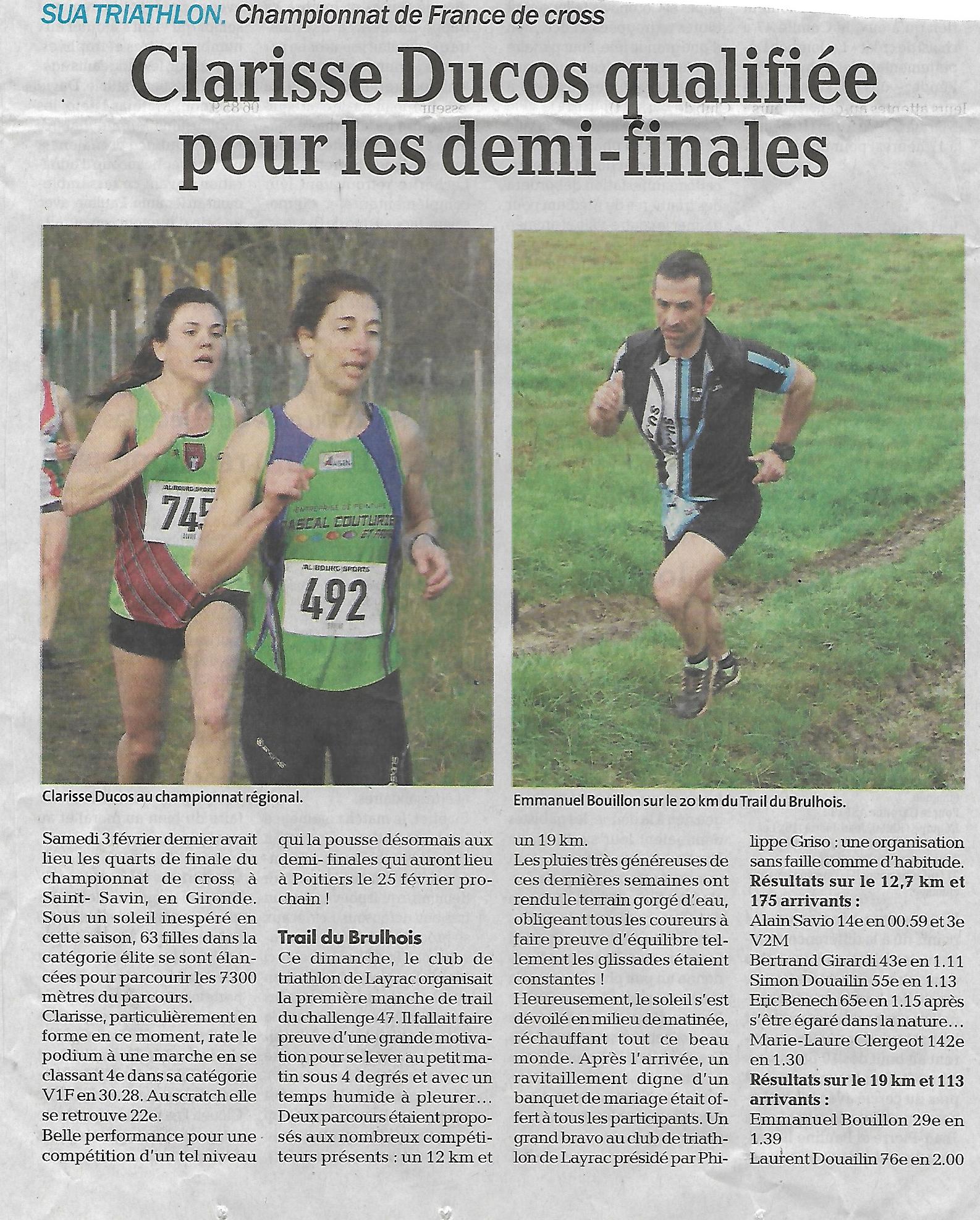 Le Petit Bleu du 15 fevrier 2018